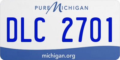 MI license plate DLC2701