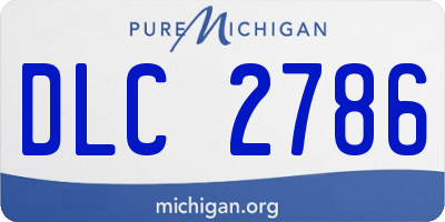 MI license plate DLC2786