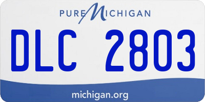 MI license plate DLC2803