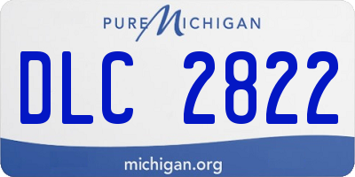 MI license plate DLC2822