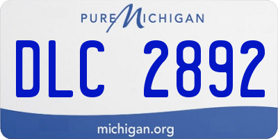 MI license plate DLC2892
