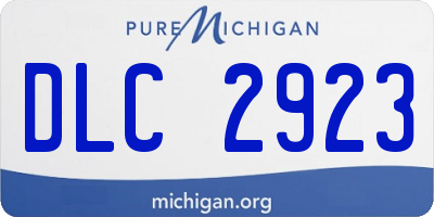 MI license plate DLC2923