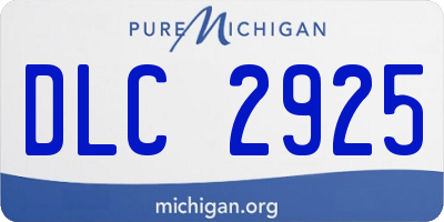 MI license plate DLC2925