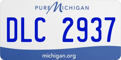 MI license plate DLC2937