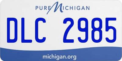 MI license plate DLC2985