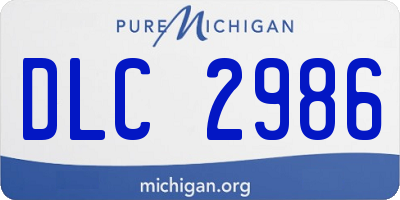 MI license plate DLC2986