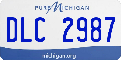 MI license plate DLC2987