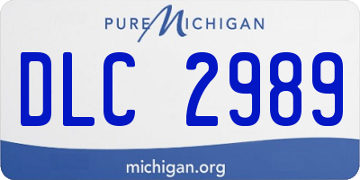 MI license plate DLC2989