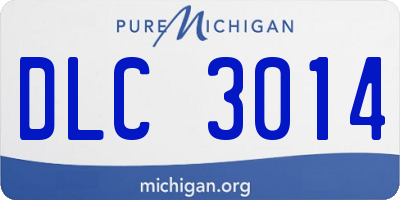 MI license plate DLC3014