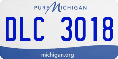 MI license plate DLC3018