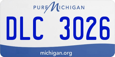 MI license plate DLC3026