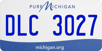 MI license plate DLC3027