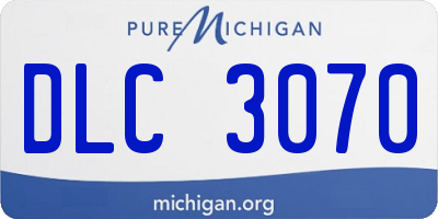 MI license plate DLC3070