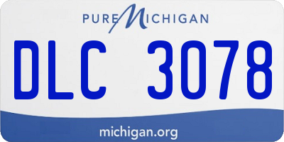 MI license plate DLC3078