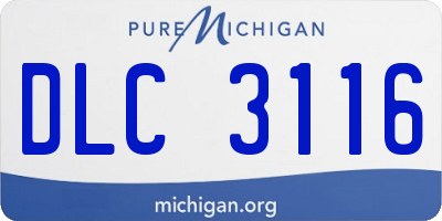 MI license plate DLC3116