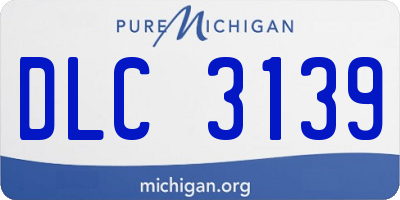 MI license plate DLC3139