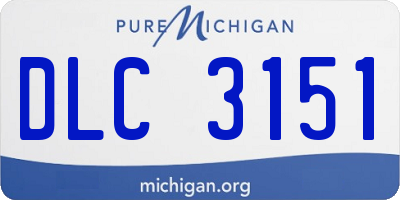 MI license plate DLC3151