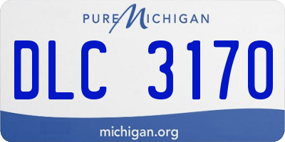 MI license plate DLC3170