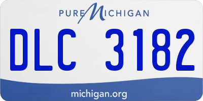 MI license plate DLC3182