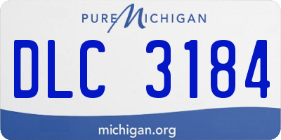 MI license plate DLC3184