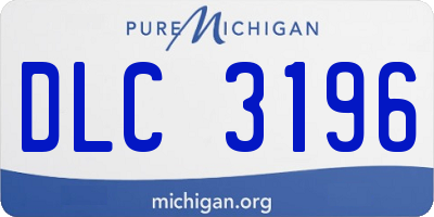 MI license plate DLC3196