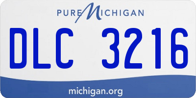 MI license plate DLC3216