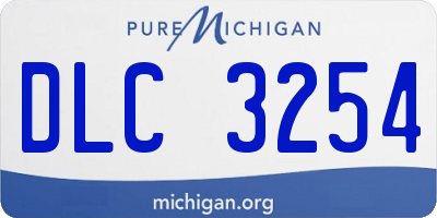 MI license plate DLC3254