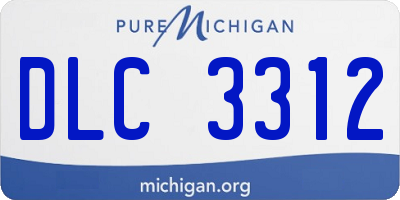 MI license plate DLC3312