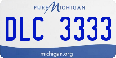 MI license plate DLC3333