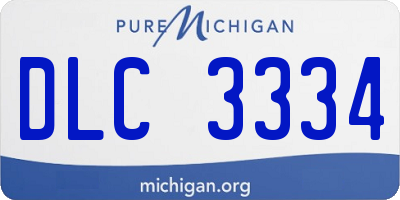 MI license plate DLC3334