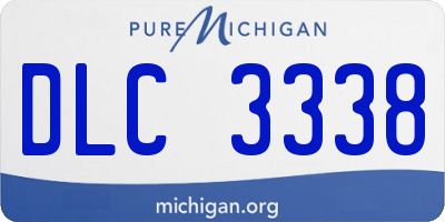 MI license plate DLC3338