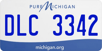 MI license plate DLC3342