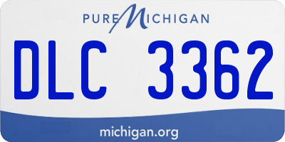 MI license plate DLC3362