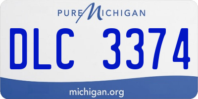 MI license plate DLC3374