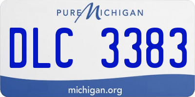 MI license plate DLC3383