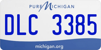 MI license plate DLC3385