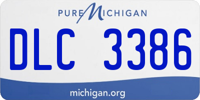 MI license plate DLC3386