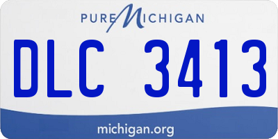 MI license plate DLC3413