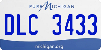 MI license plate DLC3433