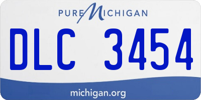 MI license plate DLC3454