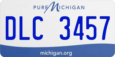 MI license plate DLC3457