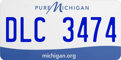 MI license plate DLC3474