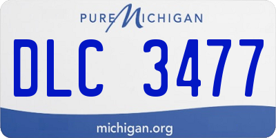 MI license plate DLC3477