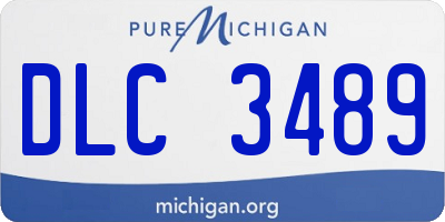 MI license plate DLC3489