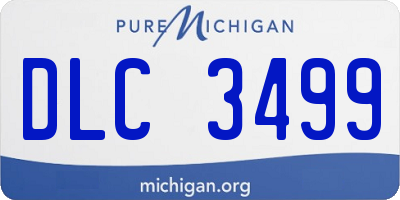 MI license plate DLC3499