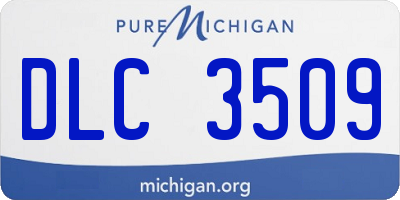 MI license plate DLC3509