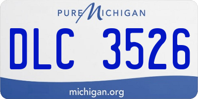 MI license plate DLC3526