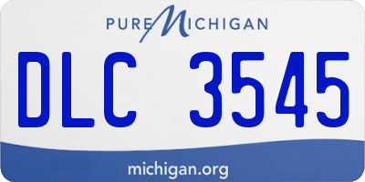 MI license plate DLC3545