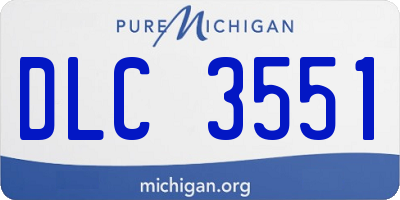 MI license plate DLC3551