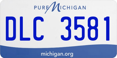 MI license plate DLC3581